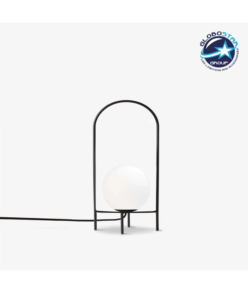 GLOBOSTAR® SPIDY 204-0139 Μοντέρνο Επιτραπέζιο Φωτιστικό Πορτατίφ με Ντουί 1 x E14 AC 220-240V IP20 - Μαύρο & Λευκό - Μ20 x Π20 x Υ37cm